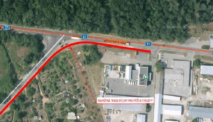 Stezka pro chodce a cyklisty Velkomoravská - 1. etapa